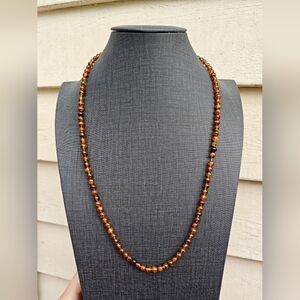 103 Genuine amber Beaded Necklace, 108 beads. Length 65cm